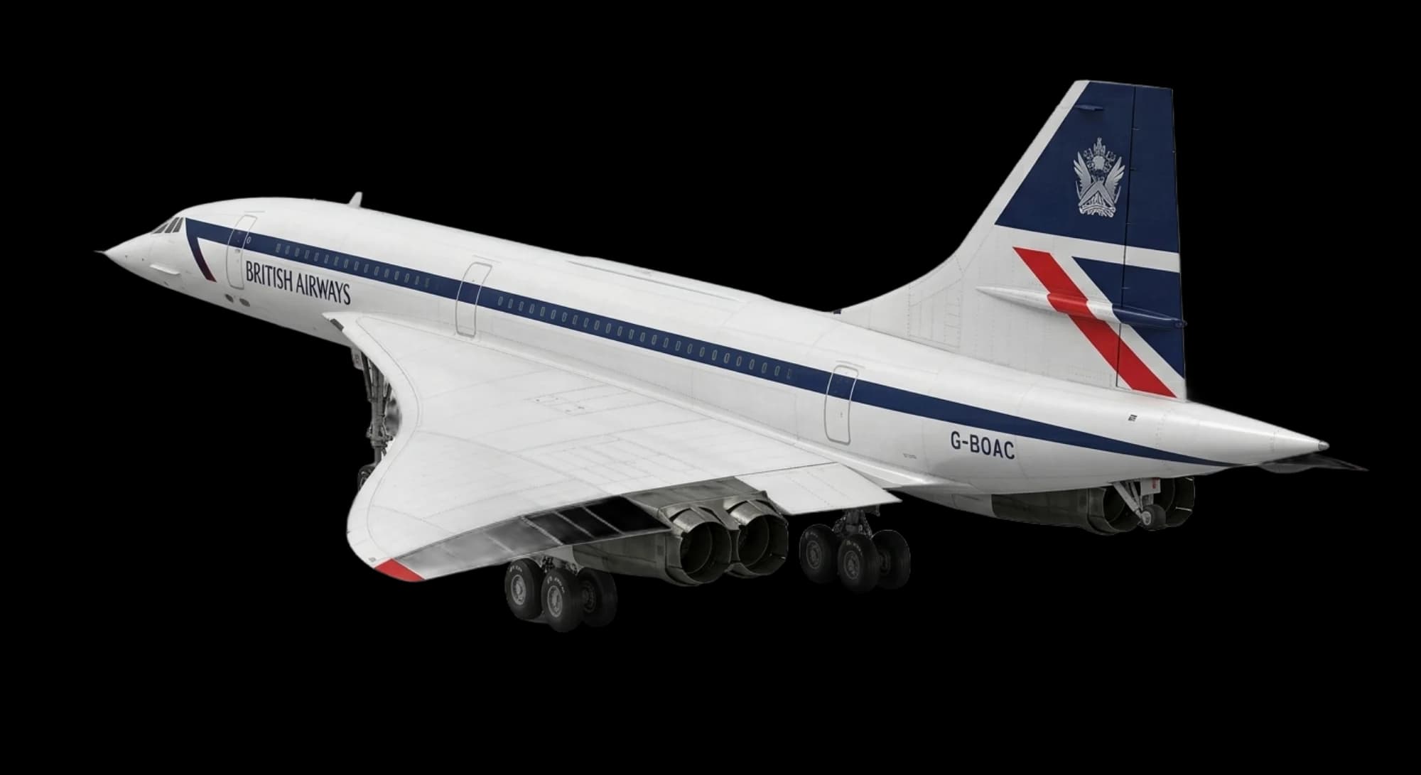 1969 Aerospatiale/BAC Concorde - Rear 3/4 - Airliner aircraft