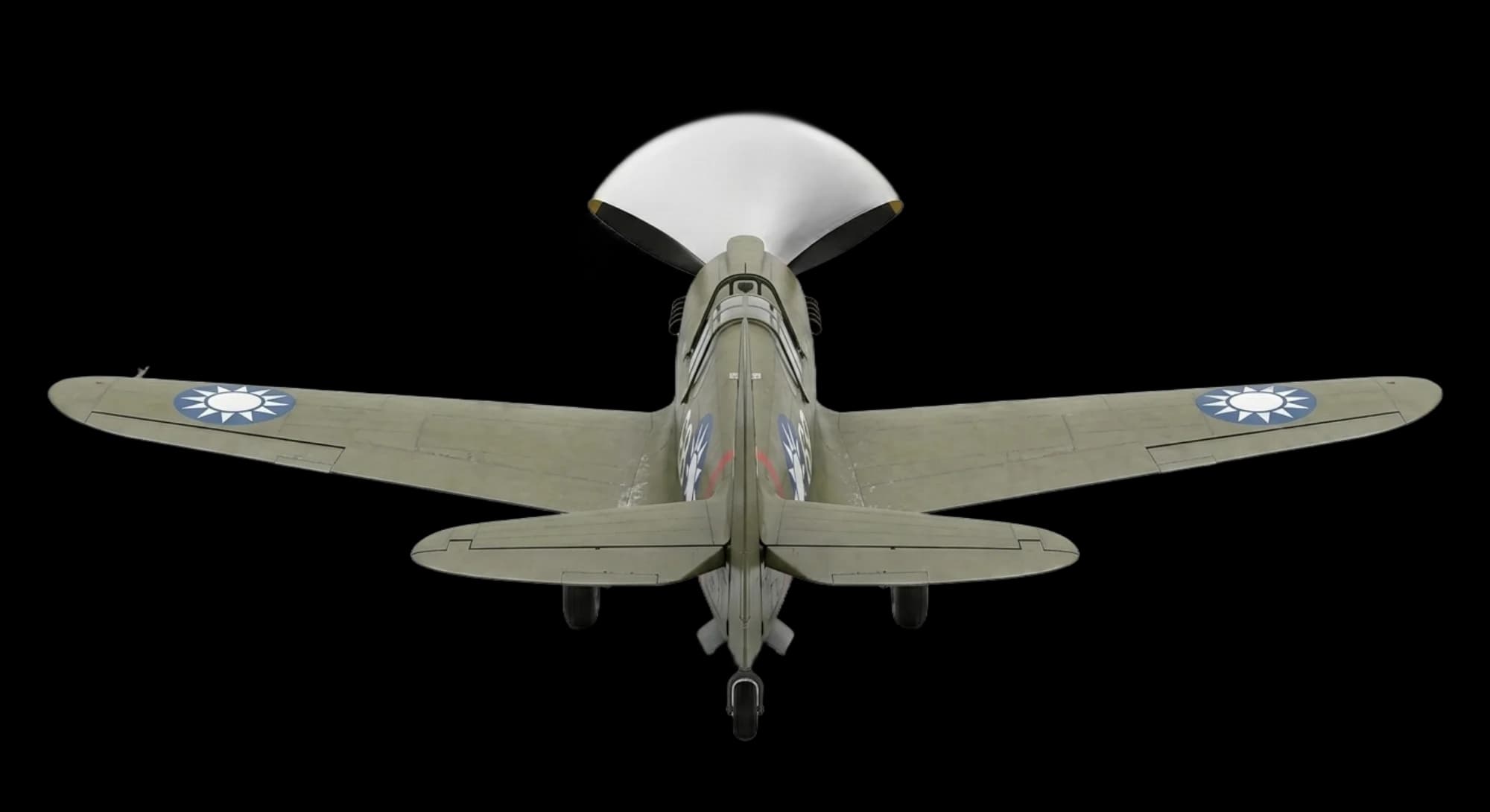 1938 Curtiss Aeroplane P-40 Warhawk - Rear - Fighter aircraft