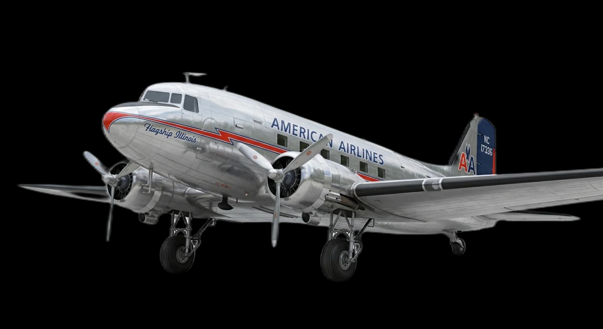 1935 Douglas Aircraft DC-3 - Front 3/4 - Airliner aircraft