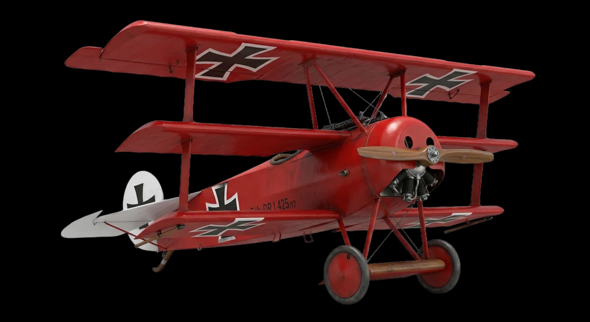 1917 Fokker Fokker Dr.I - Front 3/4 - Fighter aircraft