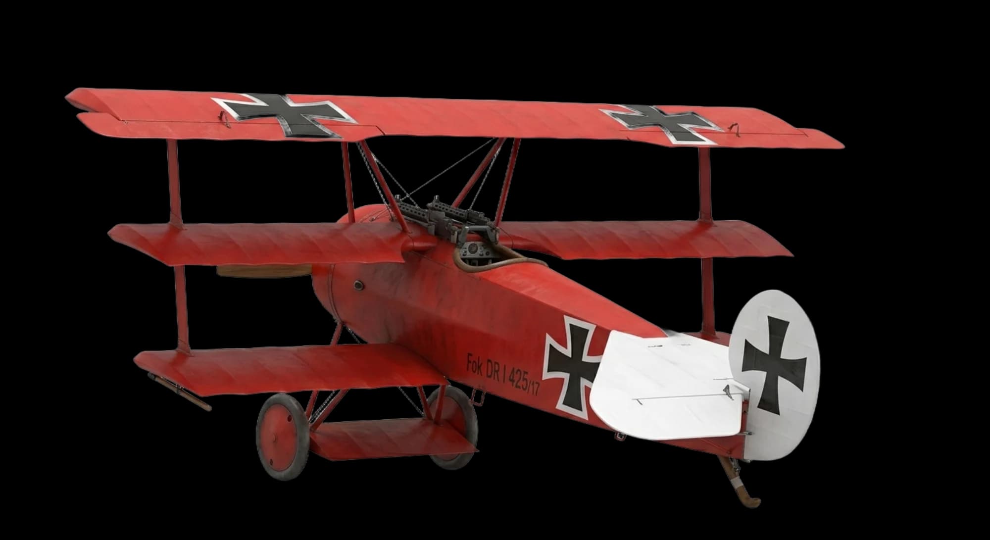 1917 Fokker Fokker Dr.I - Rear 3/4 - Fighter aircraft