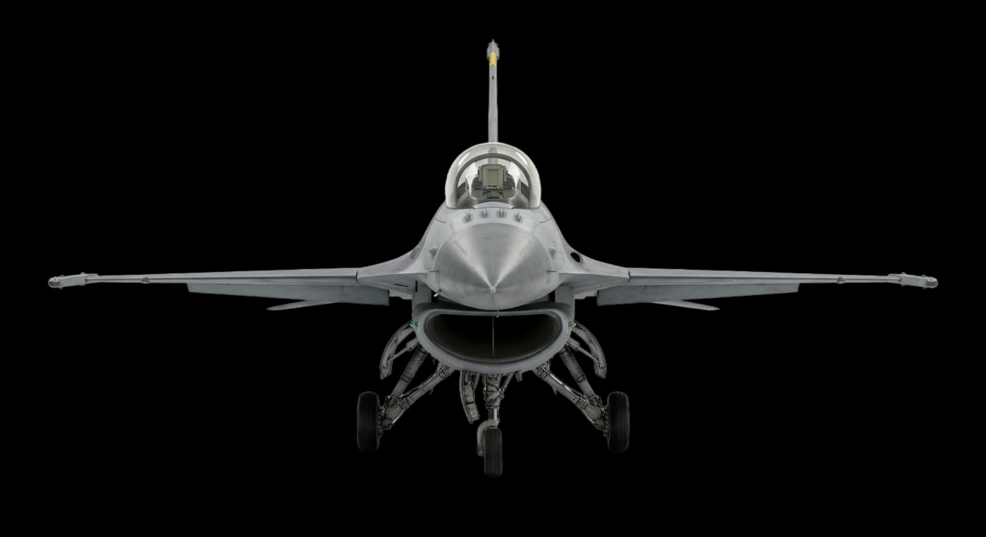 1974 General Dynamics F-16 Fighting Falcon - Front - Fighter aircraft