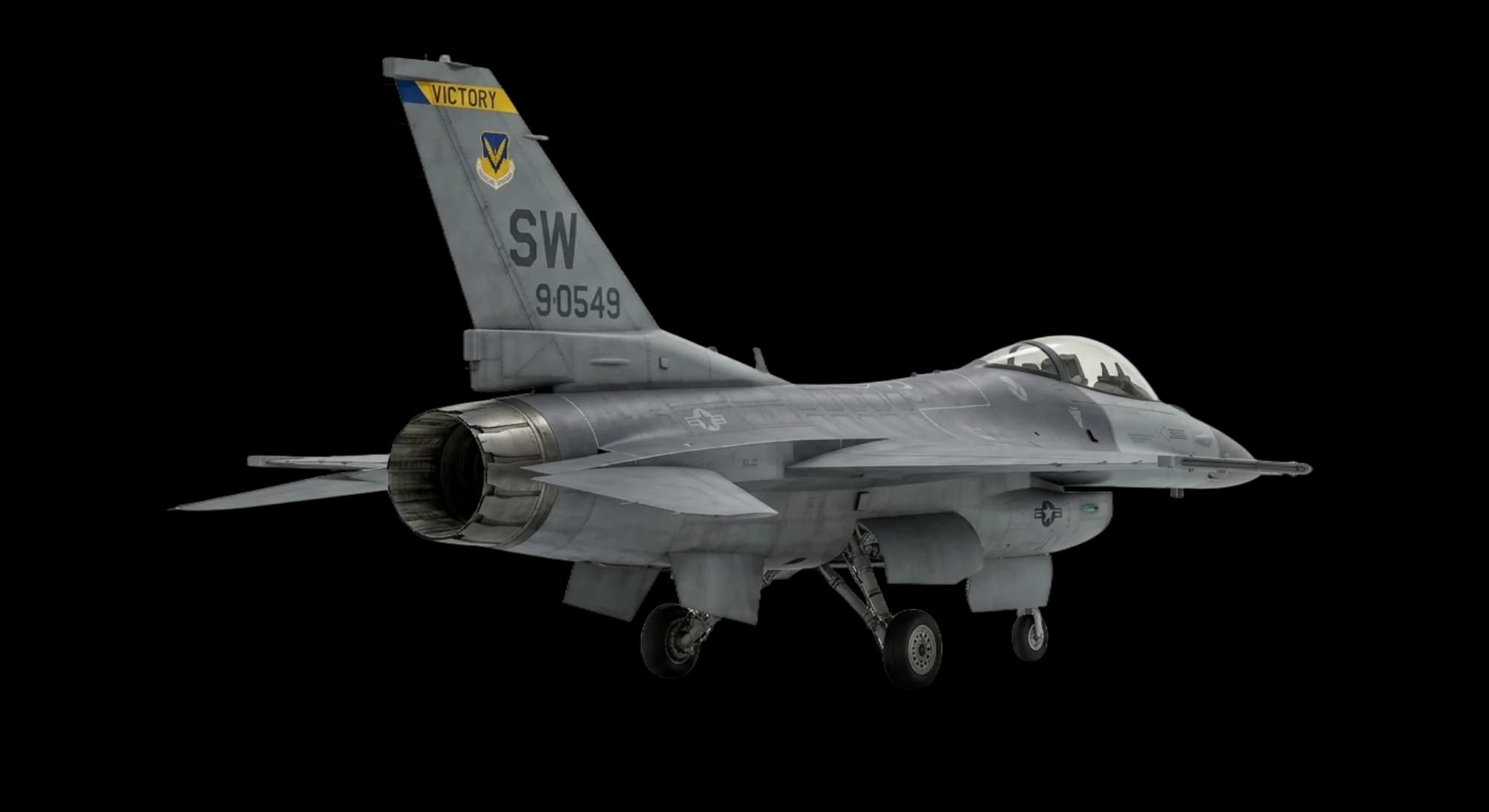1974 General Dynamics F-16 Fighting Falcon - Rear 3/4 - Fighter aircraft