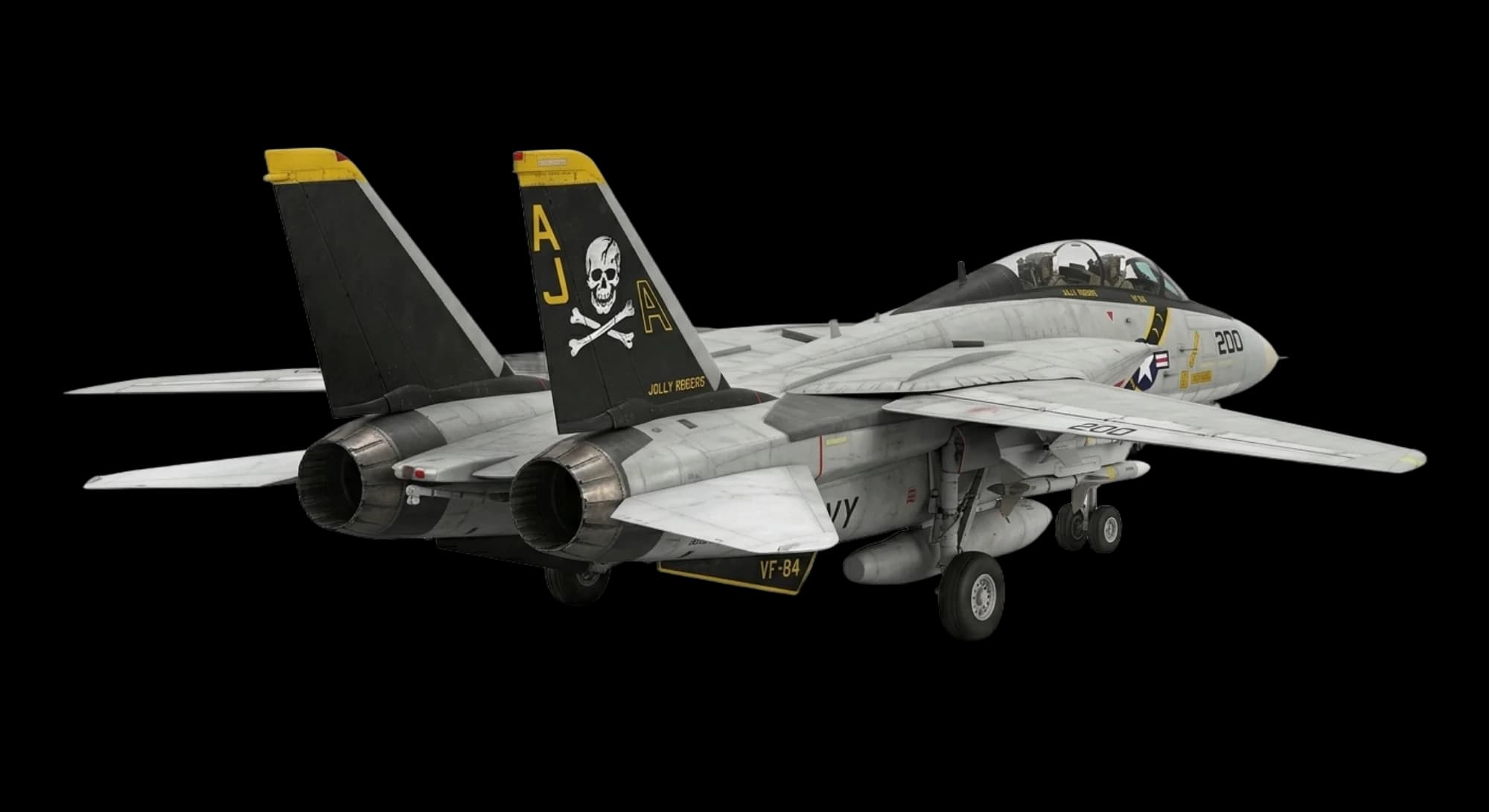 Grumman F-14 Tomcat 1970 - Rear 3/4 view