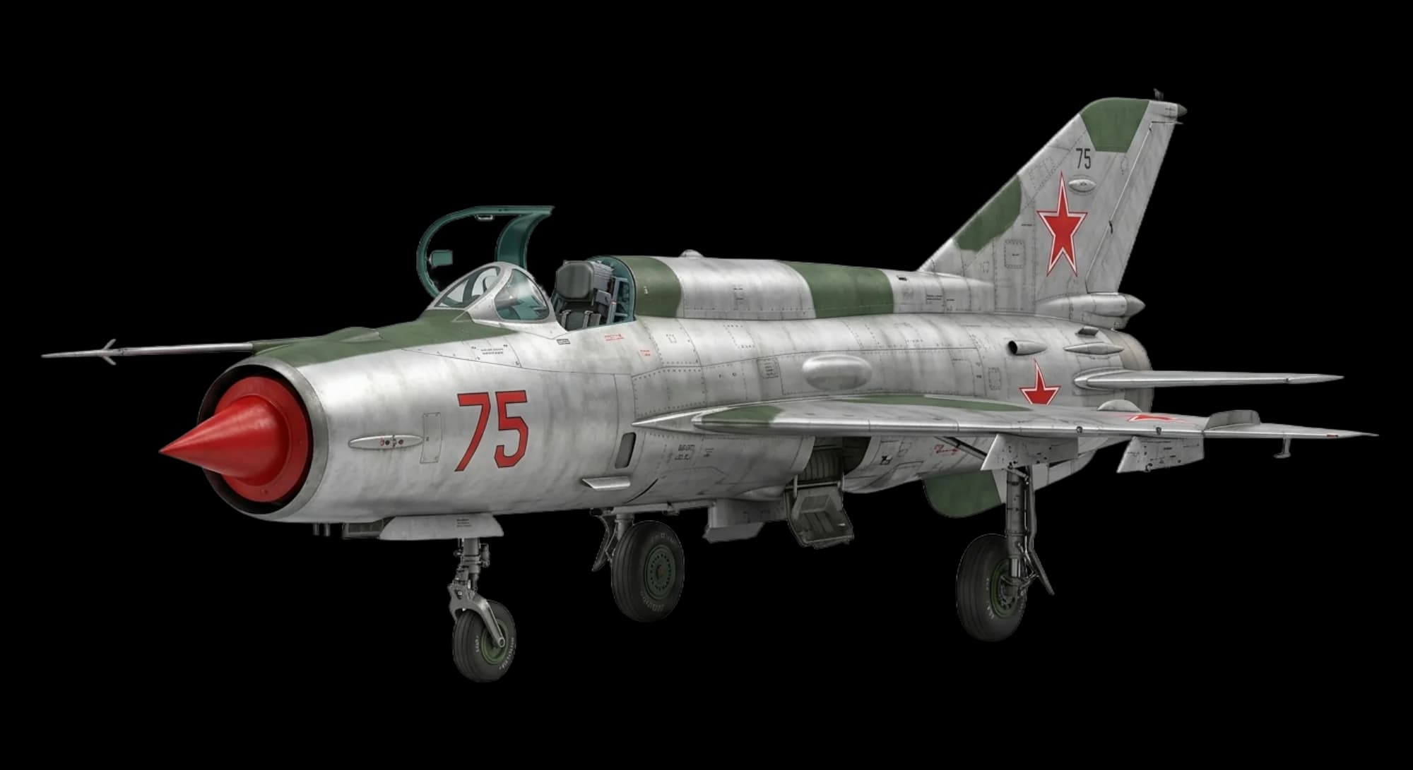 1956 Mikoyan-Gurevich MiG-21 - Front 3/4 - Fighter aircraft