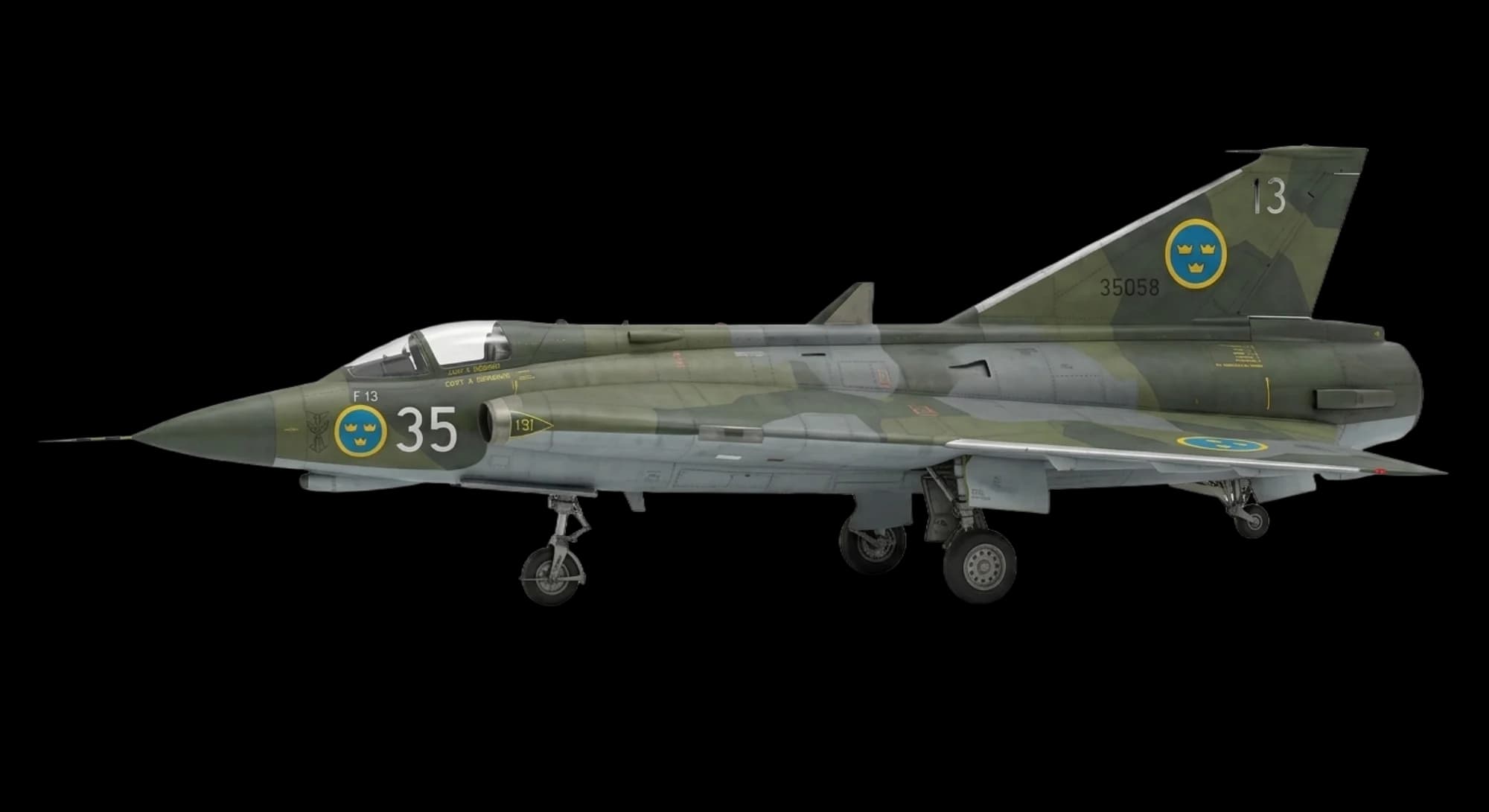 Saab Saab 35 Draken 1955 - Profile view