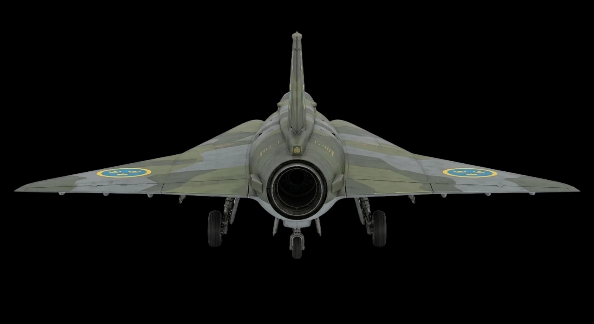 Saab Saab 35 Draken 1955 - Rear view