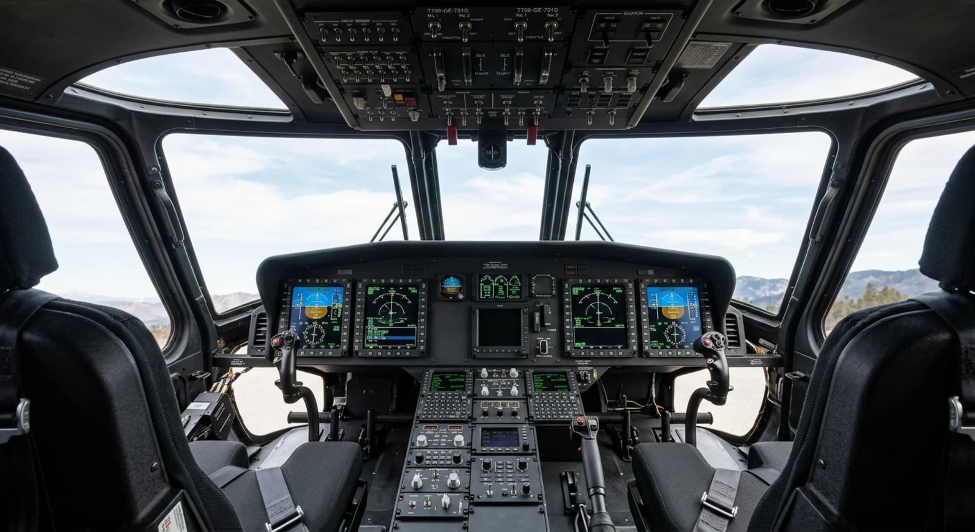 Sikorsky Aircraft UH-60 Black Hawk 1974 - Cockpit view