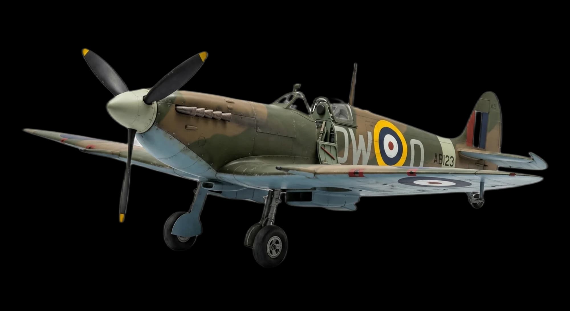 1936 Supermarine Spitfire - Front 3/4 - Fighter aircraft