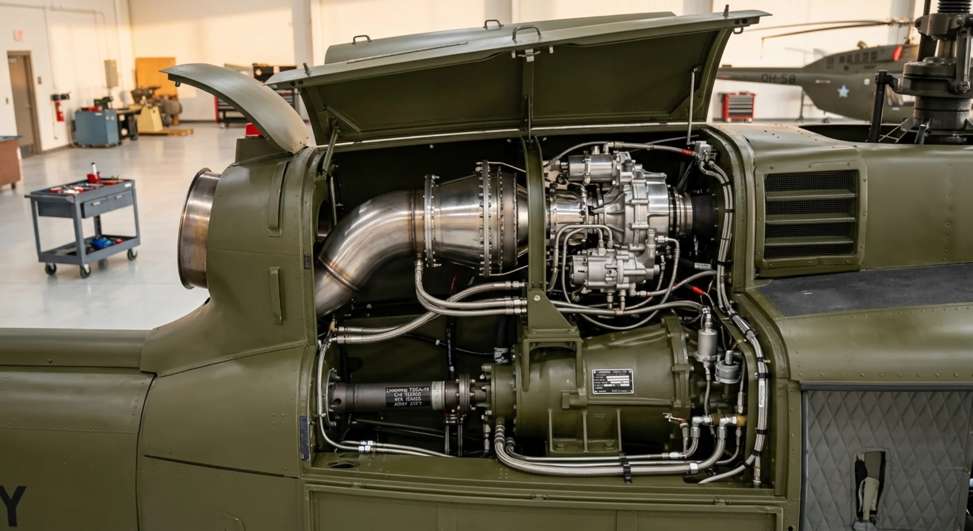 1956 Bell Aircraft UH-1 Huey - Engine - Helicopter aircraft