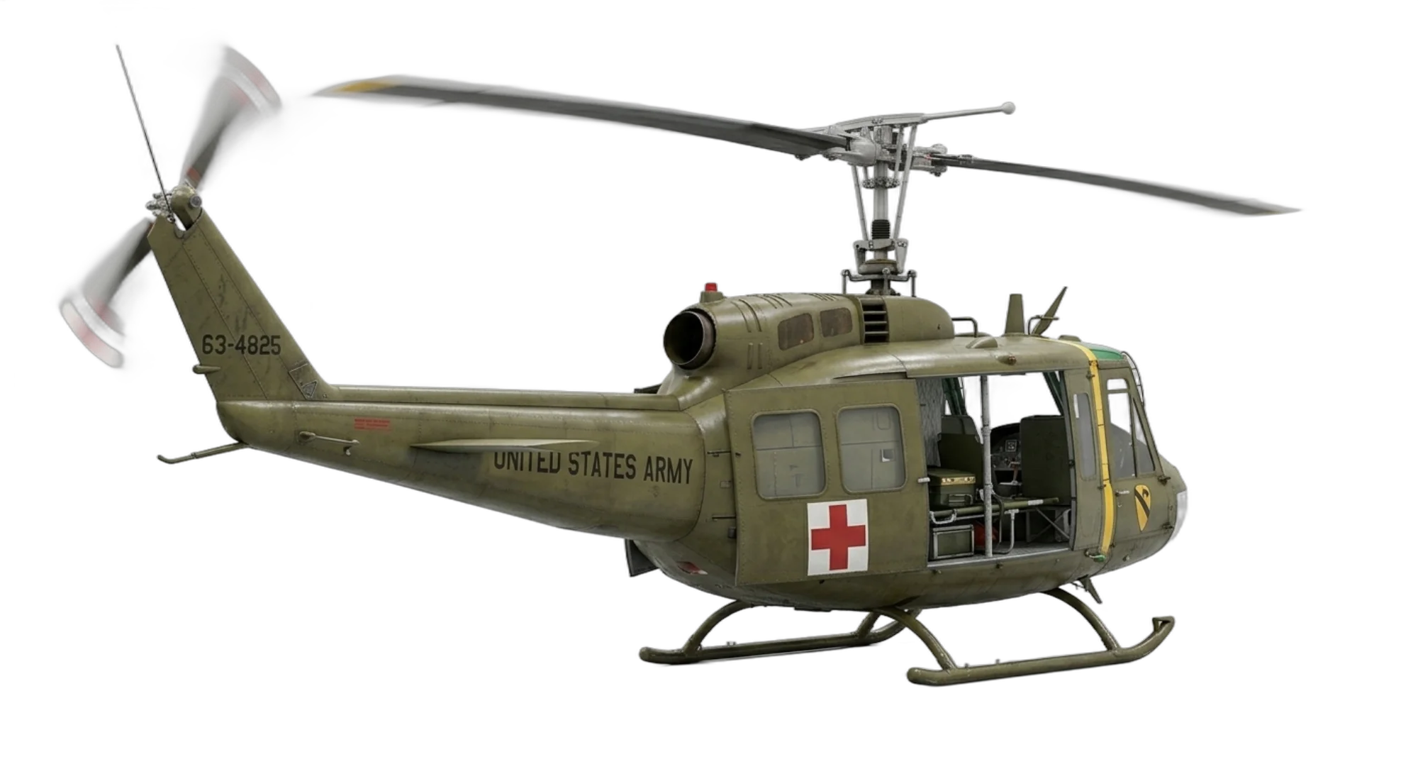 1956 Bell Aircraft UH-1 Huey - Rear 3/4 - Helicopter aircraft