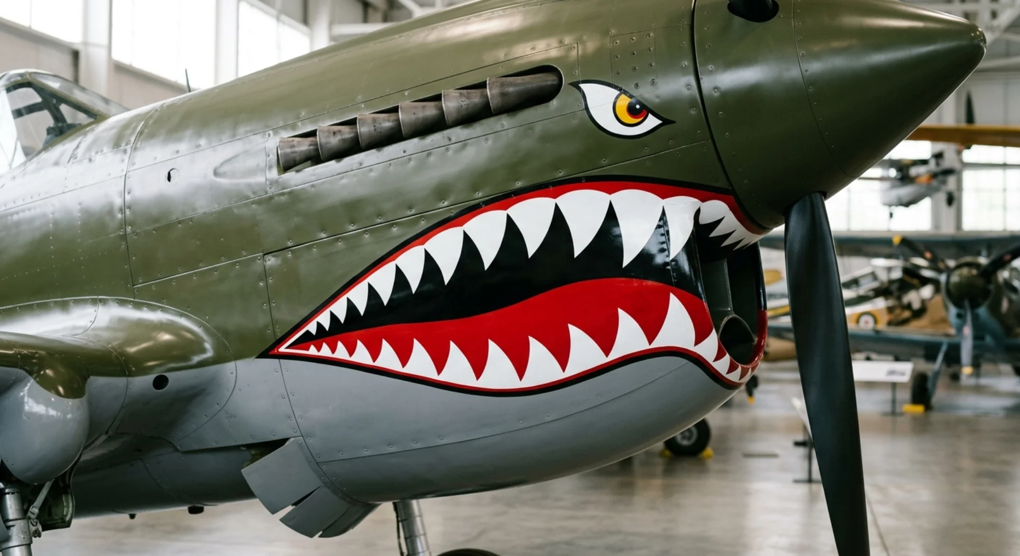 1938 Curtiss Aeroplane P-40 Warhawk - Nose Art - Fighter aircraft