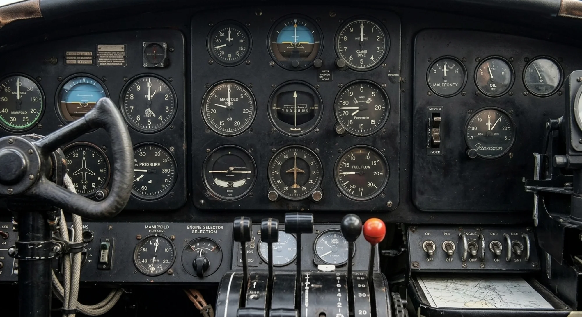 1940 de Havilland Mosquito - Instrument Detail - Bomber aircraft