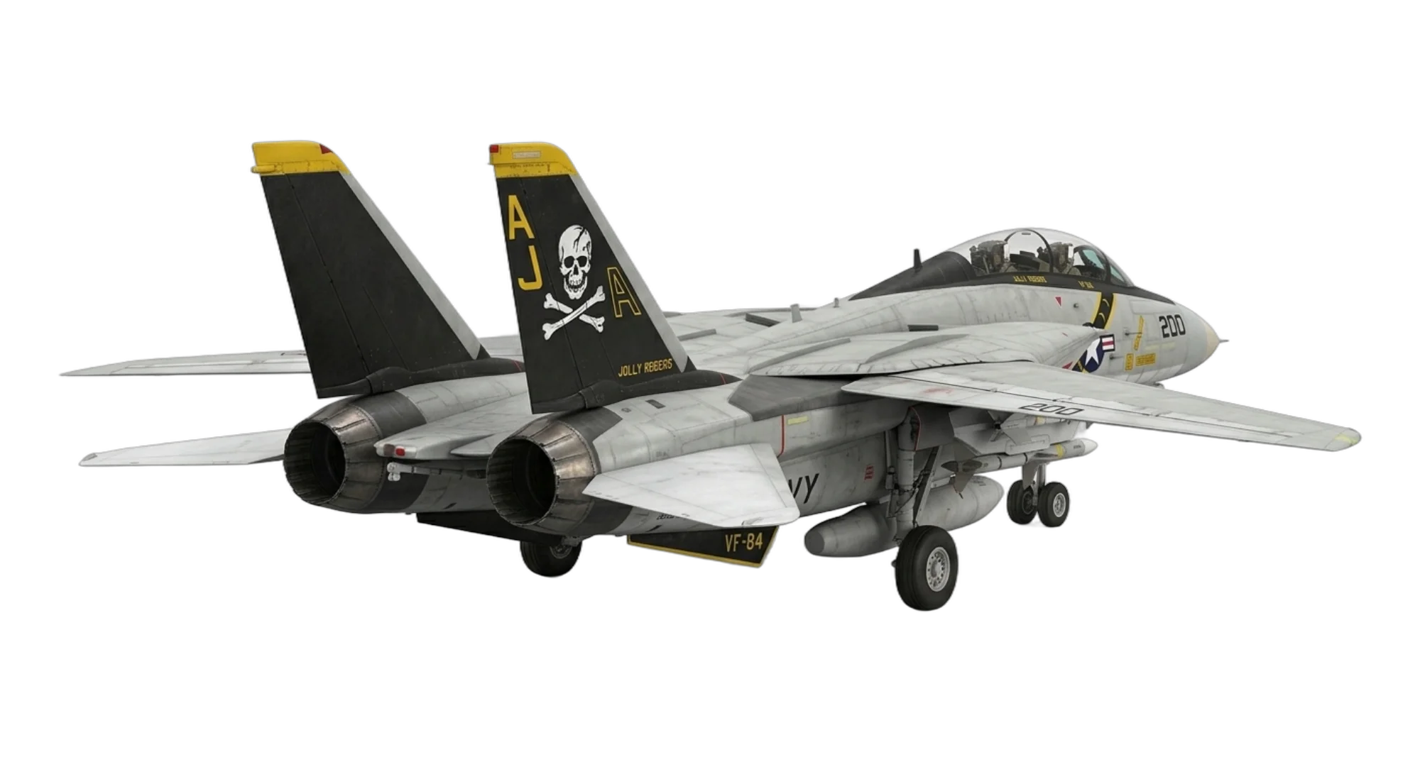 1970 Grumman F-14 Tomcat - Rear 3/4 - Fighter aircraft