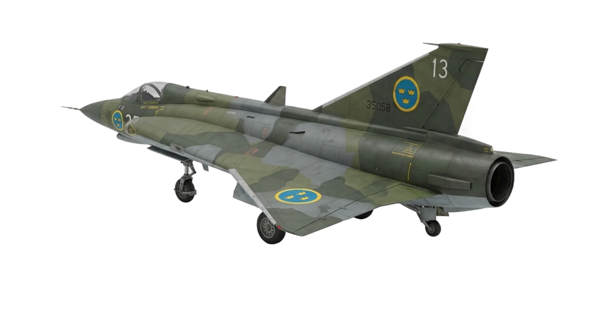 1955 Saab Saab 35 Draken - Rear 3/4 - Fighter aircraft