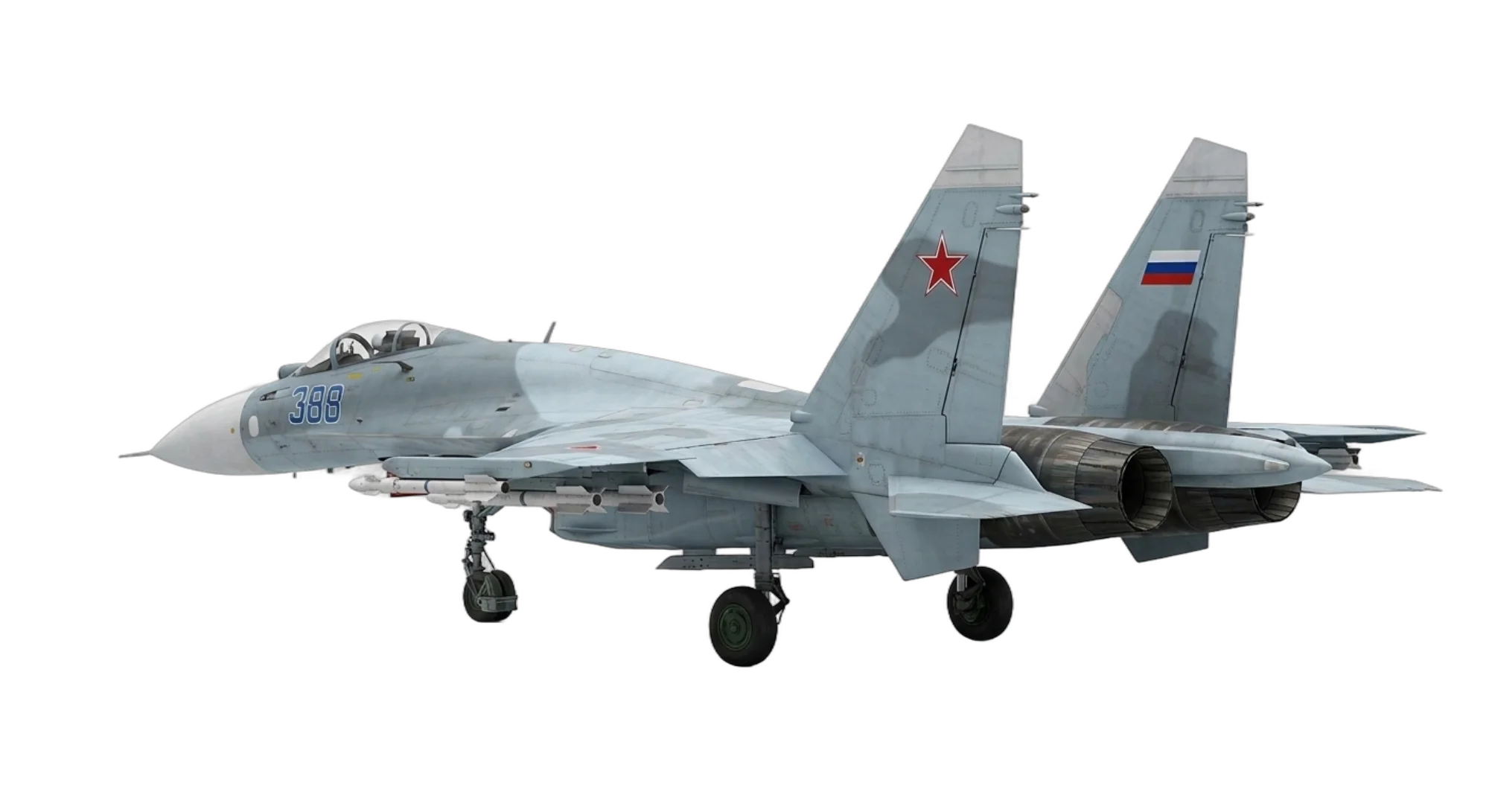1977 Sukhoi Su-27 Flanker - Rear 3/4 - Fighter aircraft